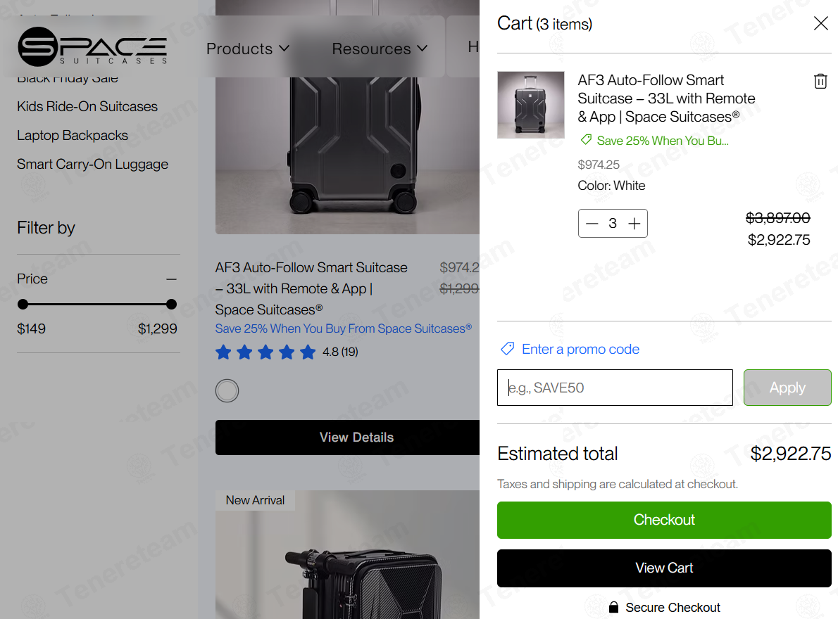 Space Suitcases apply coupon code
