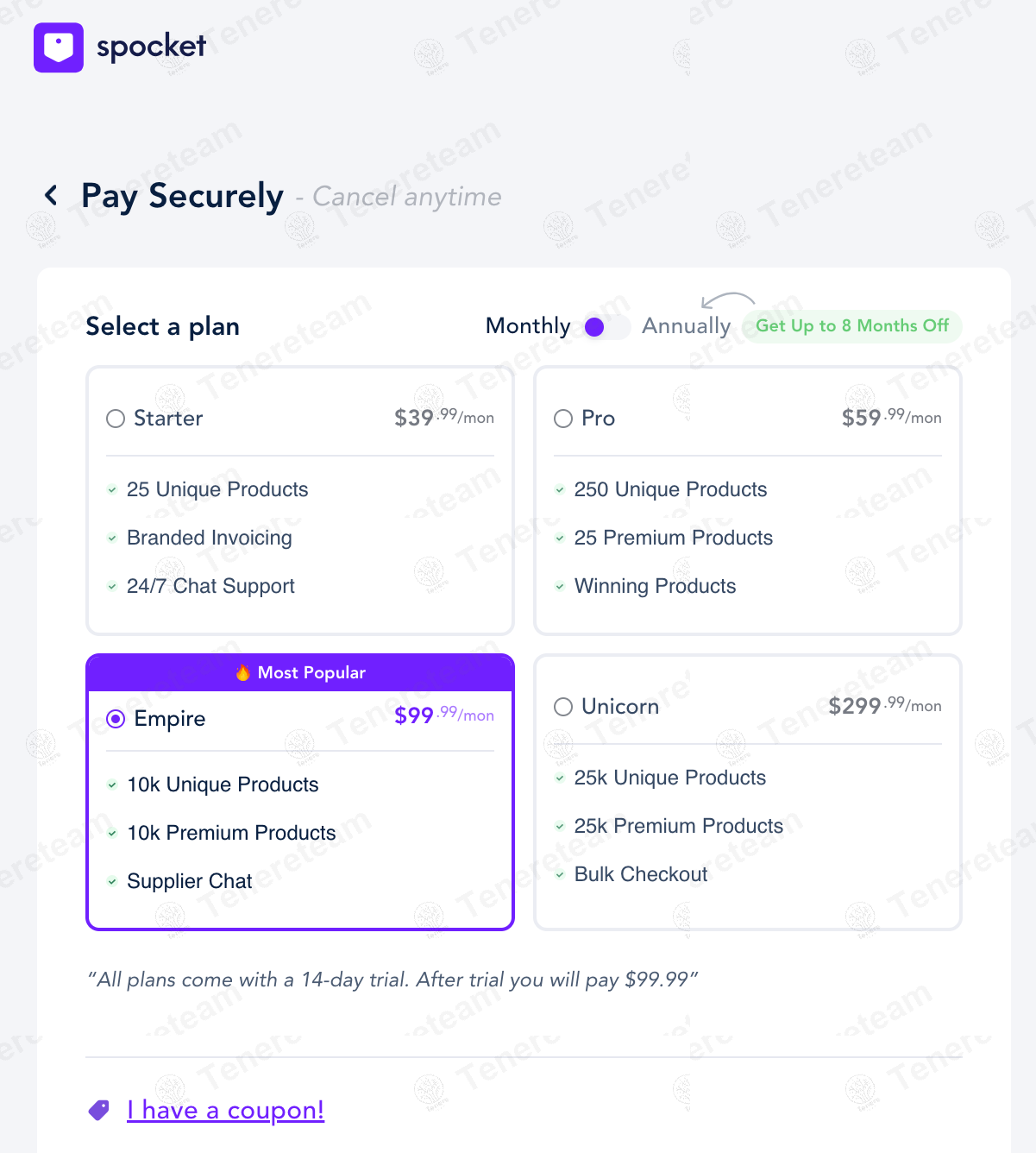 Spocket apply coupon code
