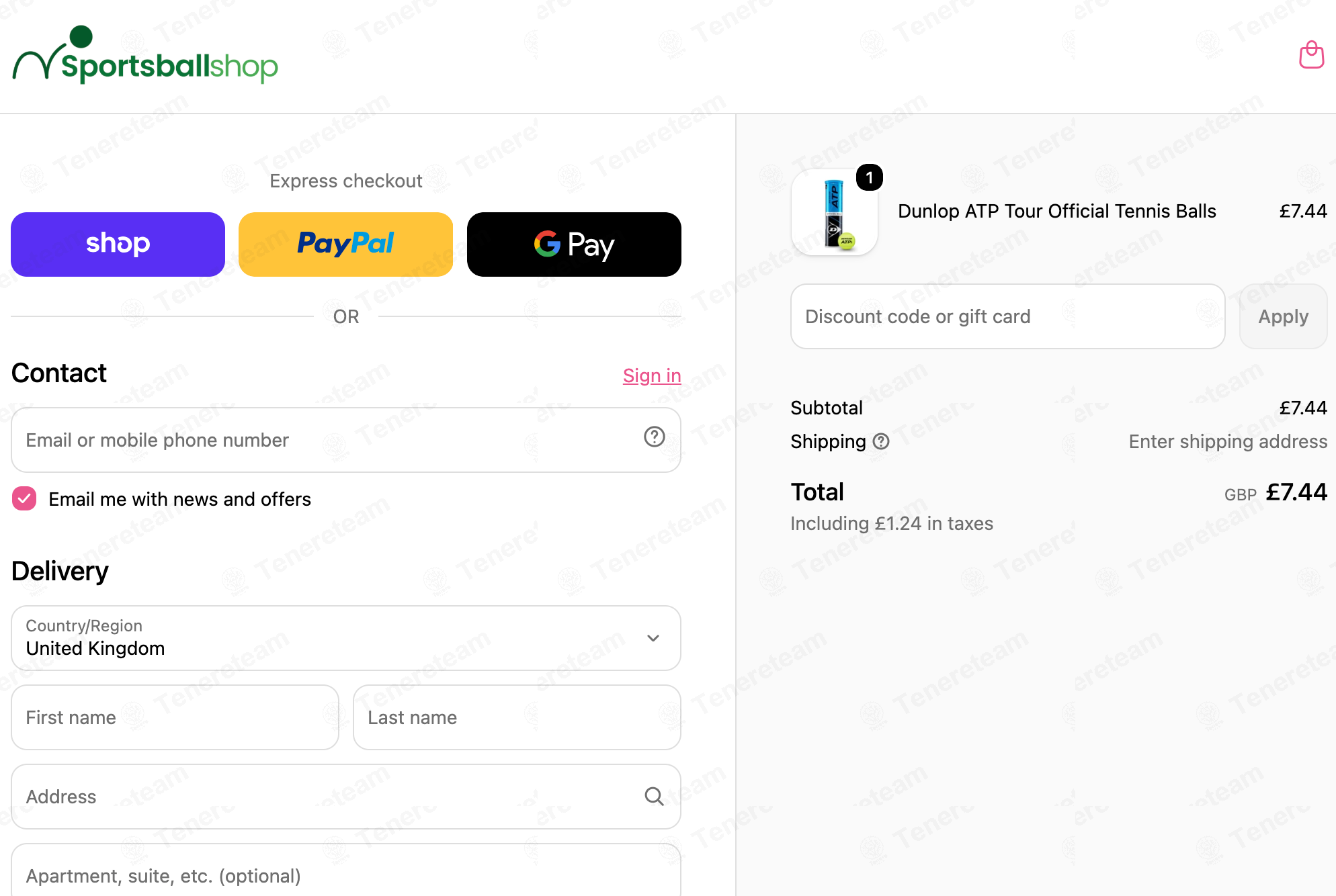Sports Ball Shop apply coupon code
