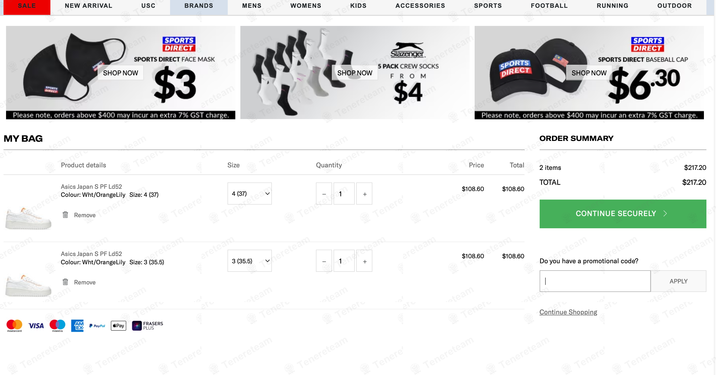 Sports Direct SG apply coupon code