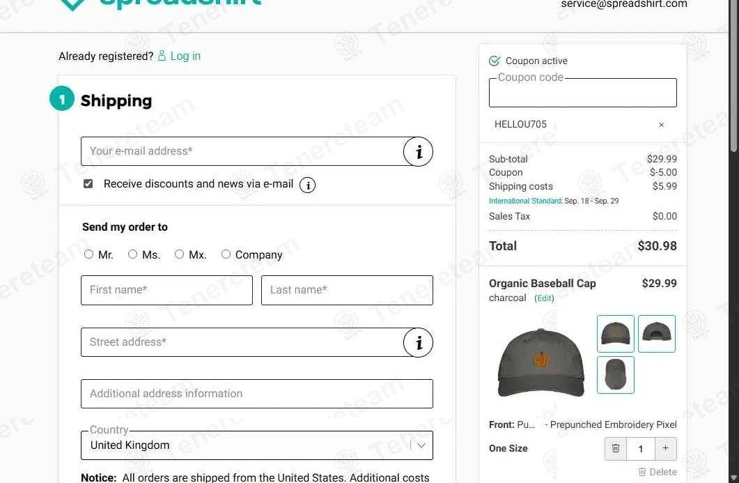 Spreadshirt apply coupon code
