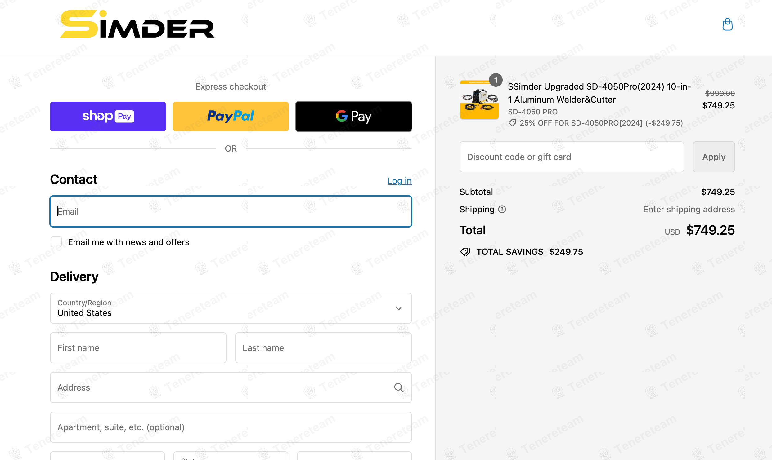 Ssimder apply coupon code