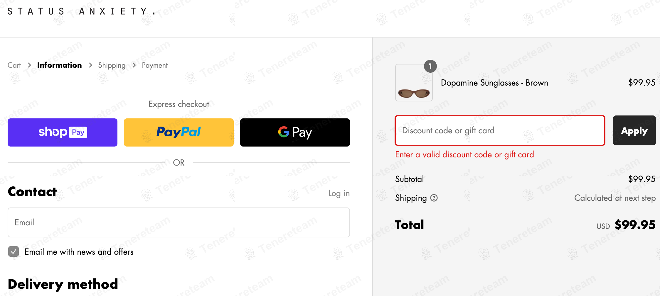 Status Anxiety apply coupon code