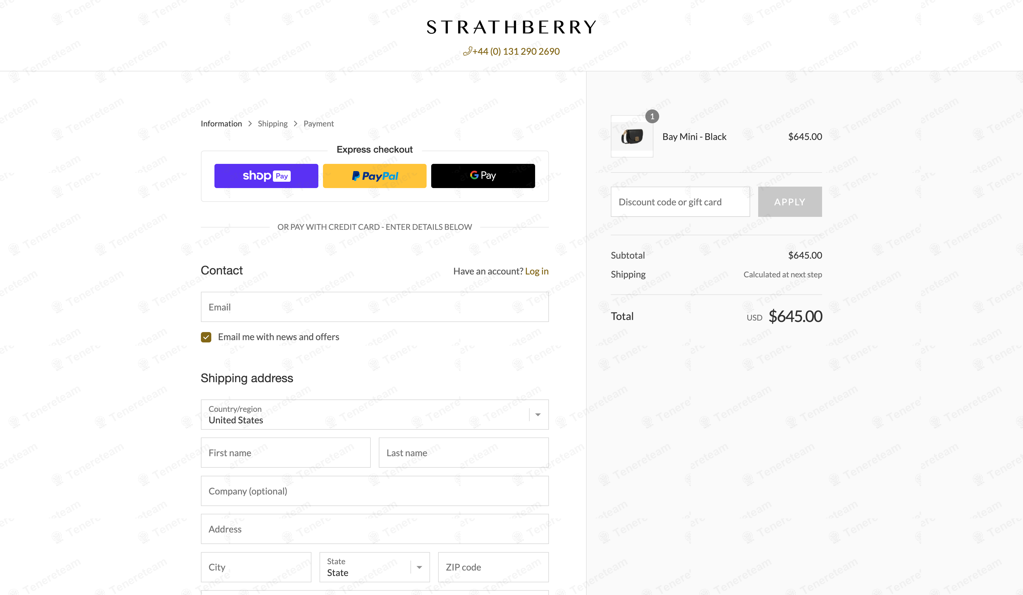 Strathberry apply coupon code