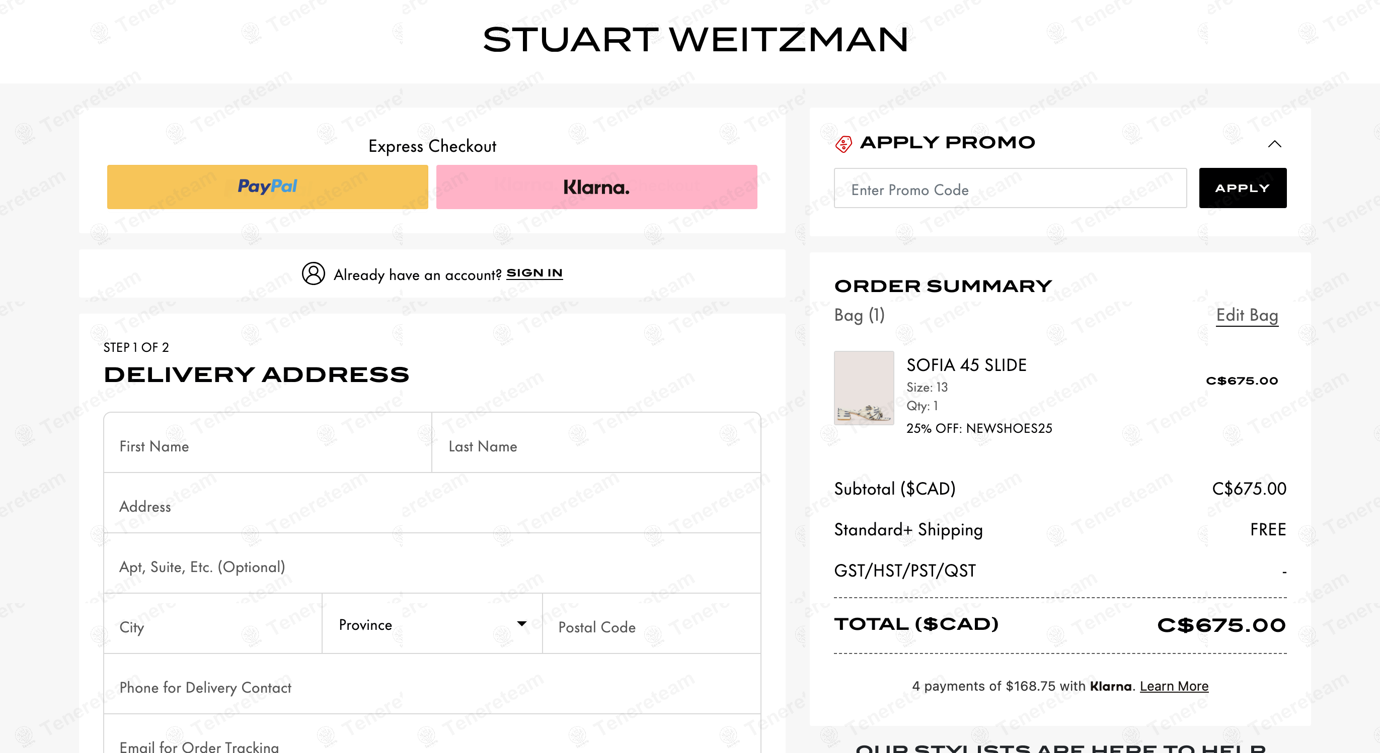 Stuart Weitzman Canada Offer Codes apply coupon code