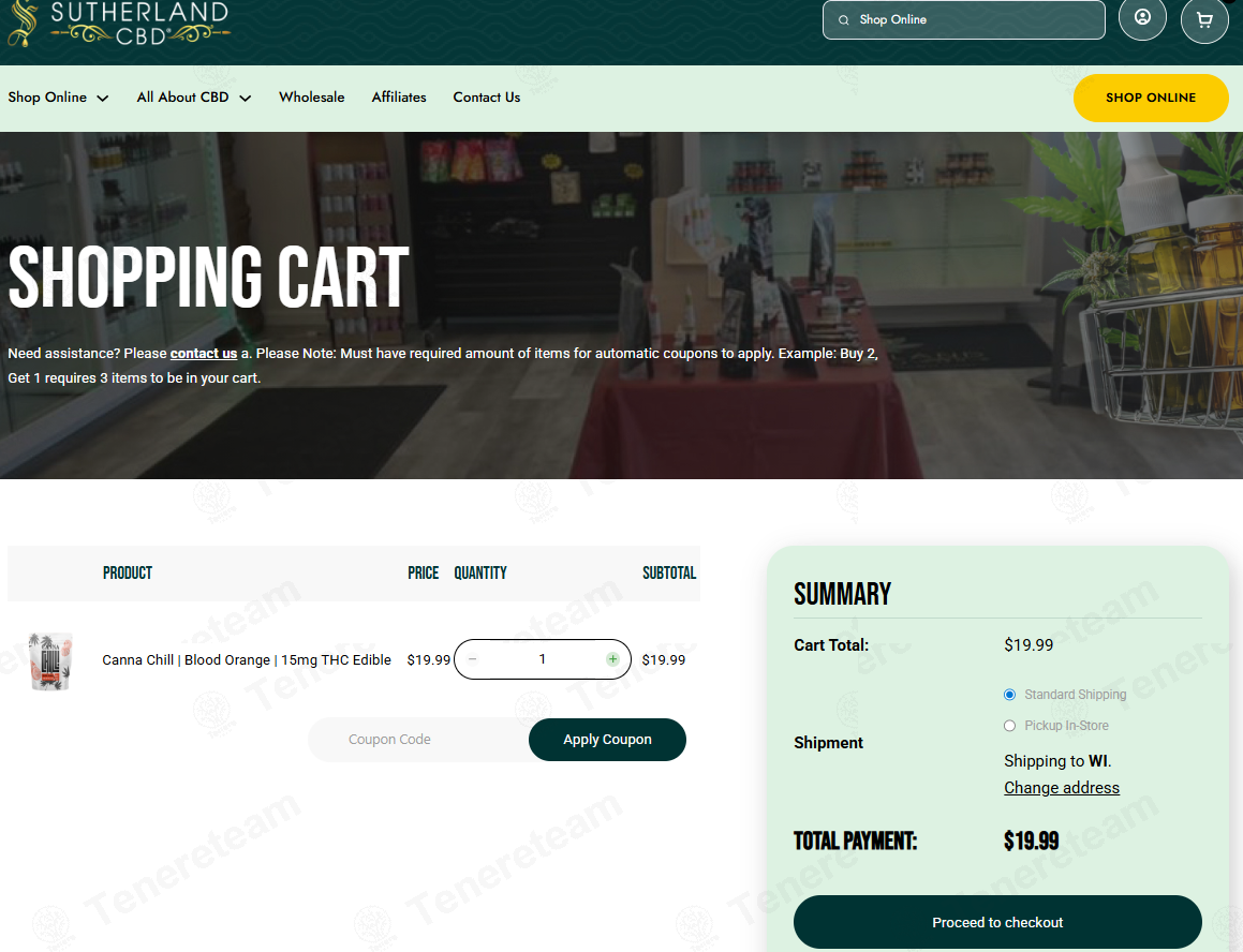 Sutherland CBD apply coupon code