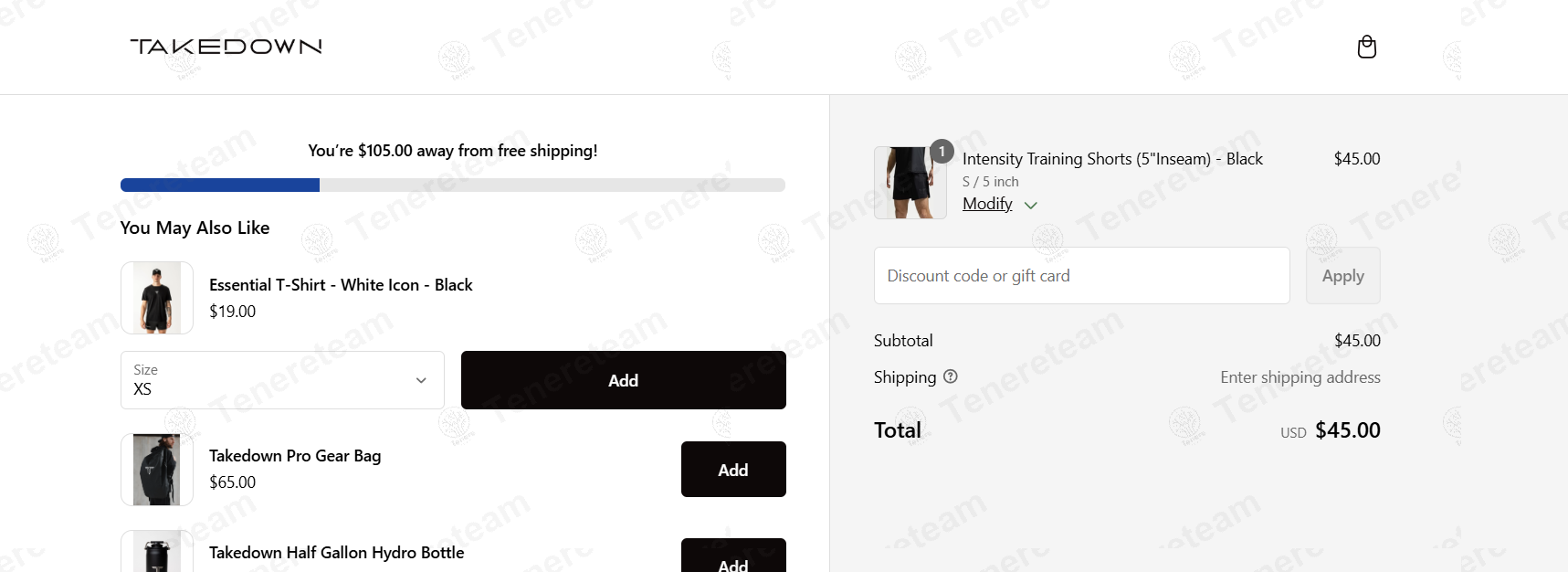 Takedown Sportswear apply coupon code
