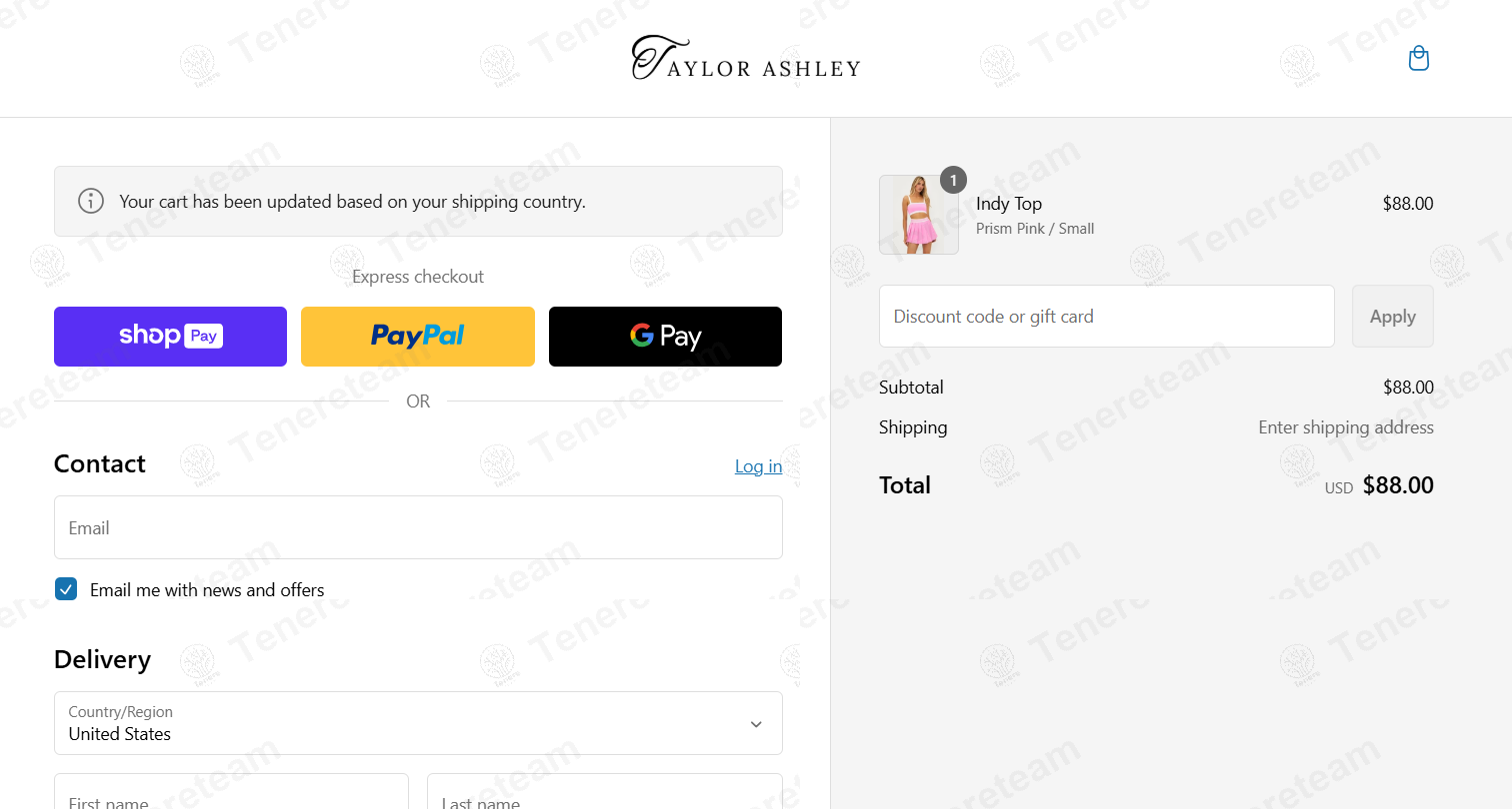 Taylor Ashley apply coupon code
