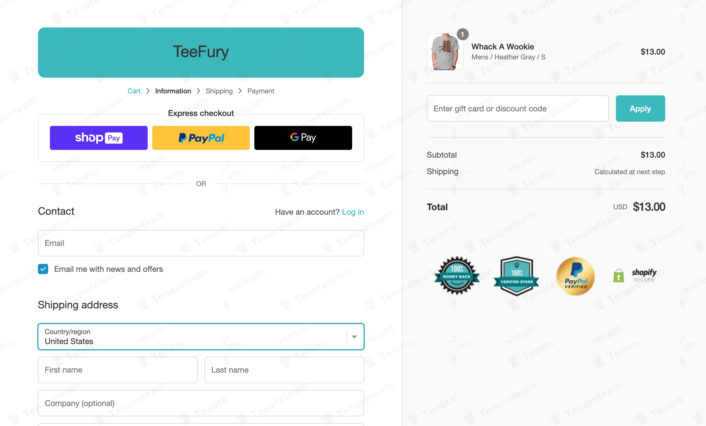 TeeFury apply coupon code