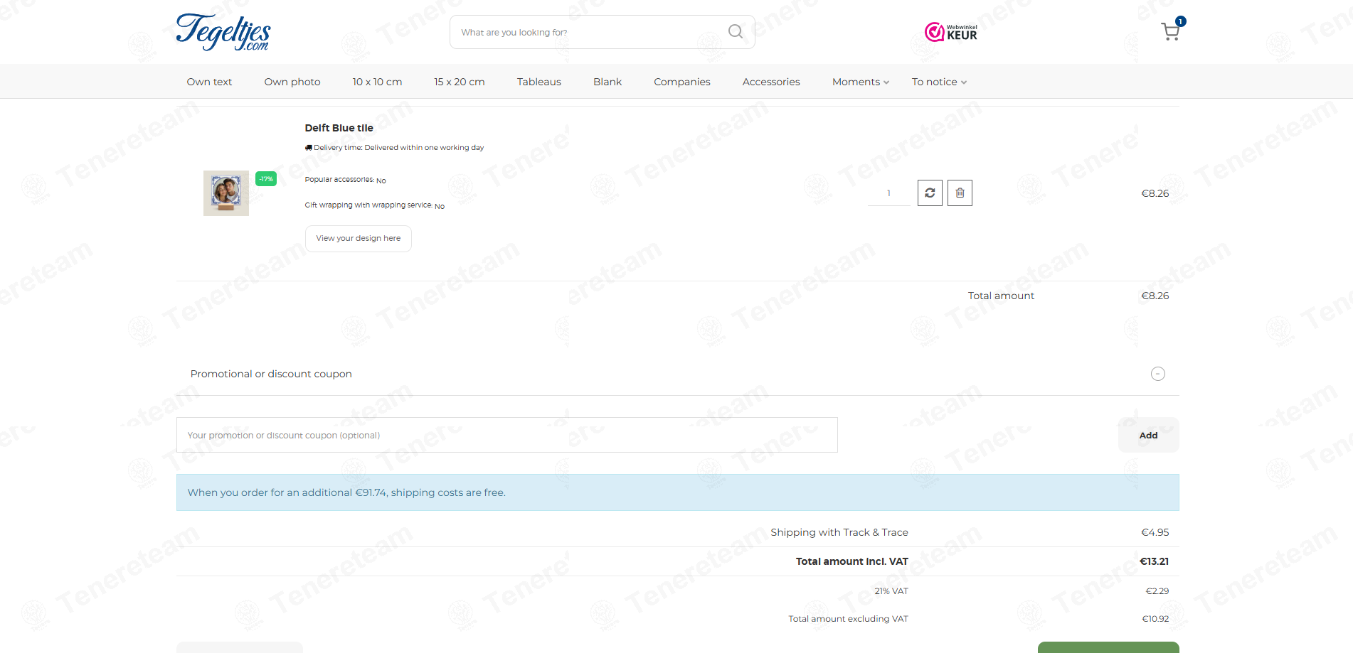 Tegeltjes.com apply coupon code