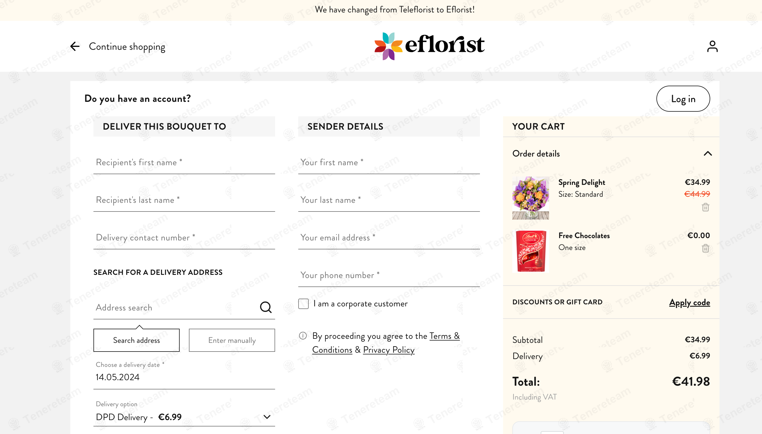 Teleflorist Ireland apply coupon code