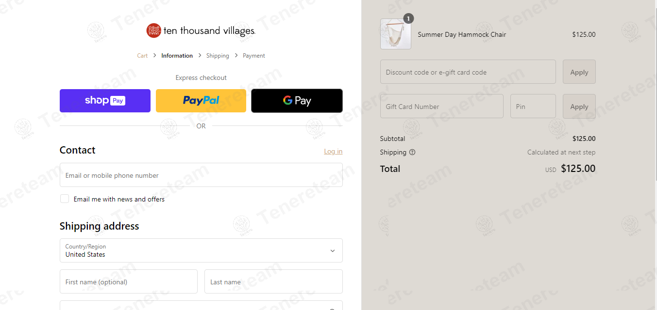 Ten Thousand Villages apply coupon code