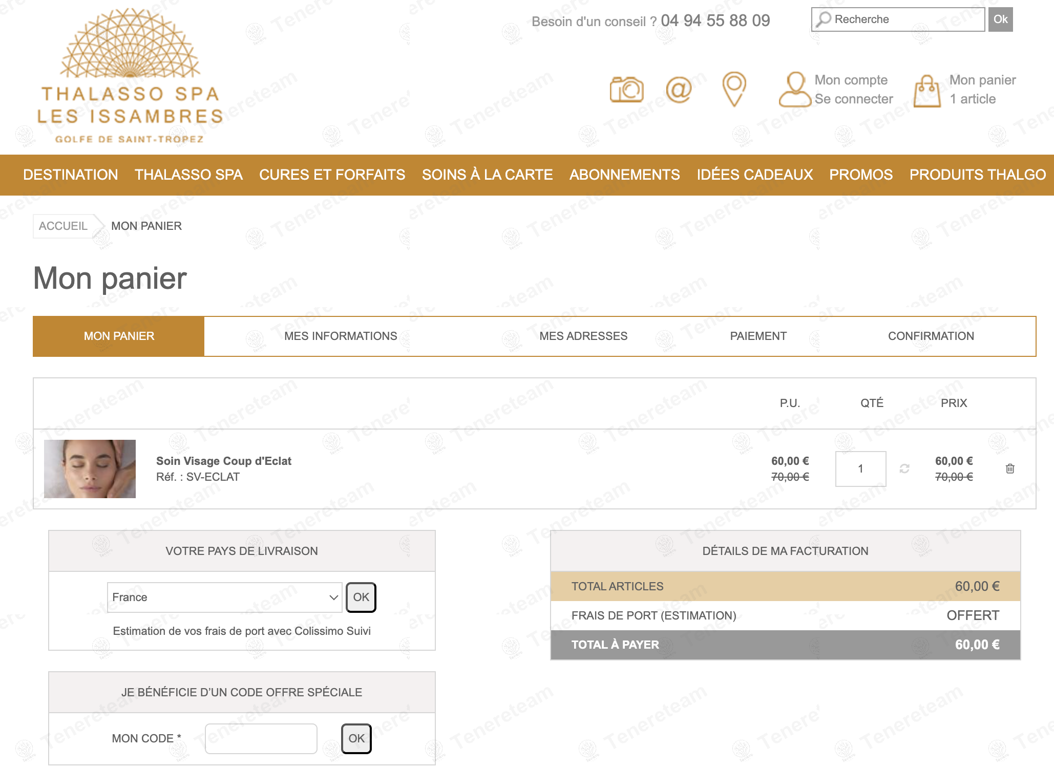 Thalasso Issambres apply coupon code