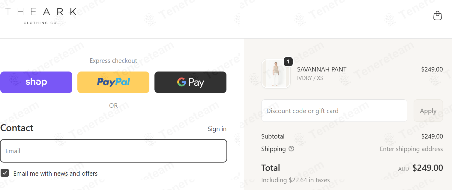 The Ark Clothing Co apply coupon code
