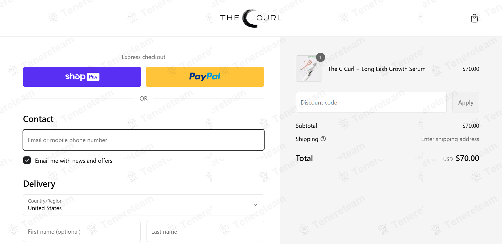 The C Curl apply coupon code