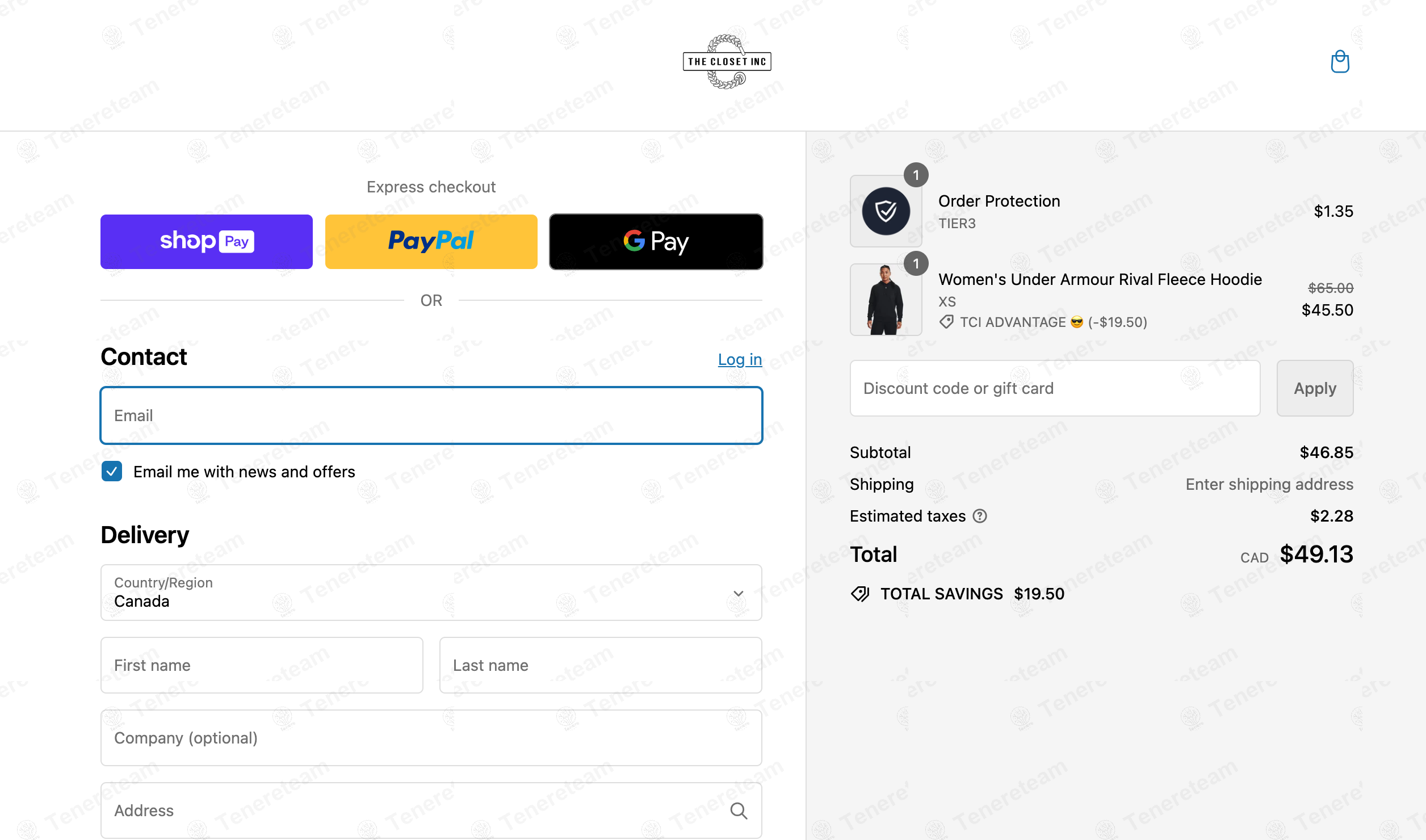 The Closet Inc apply coupon code