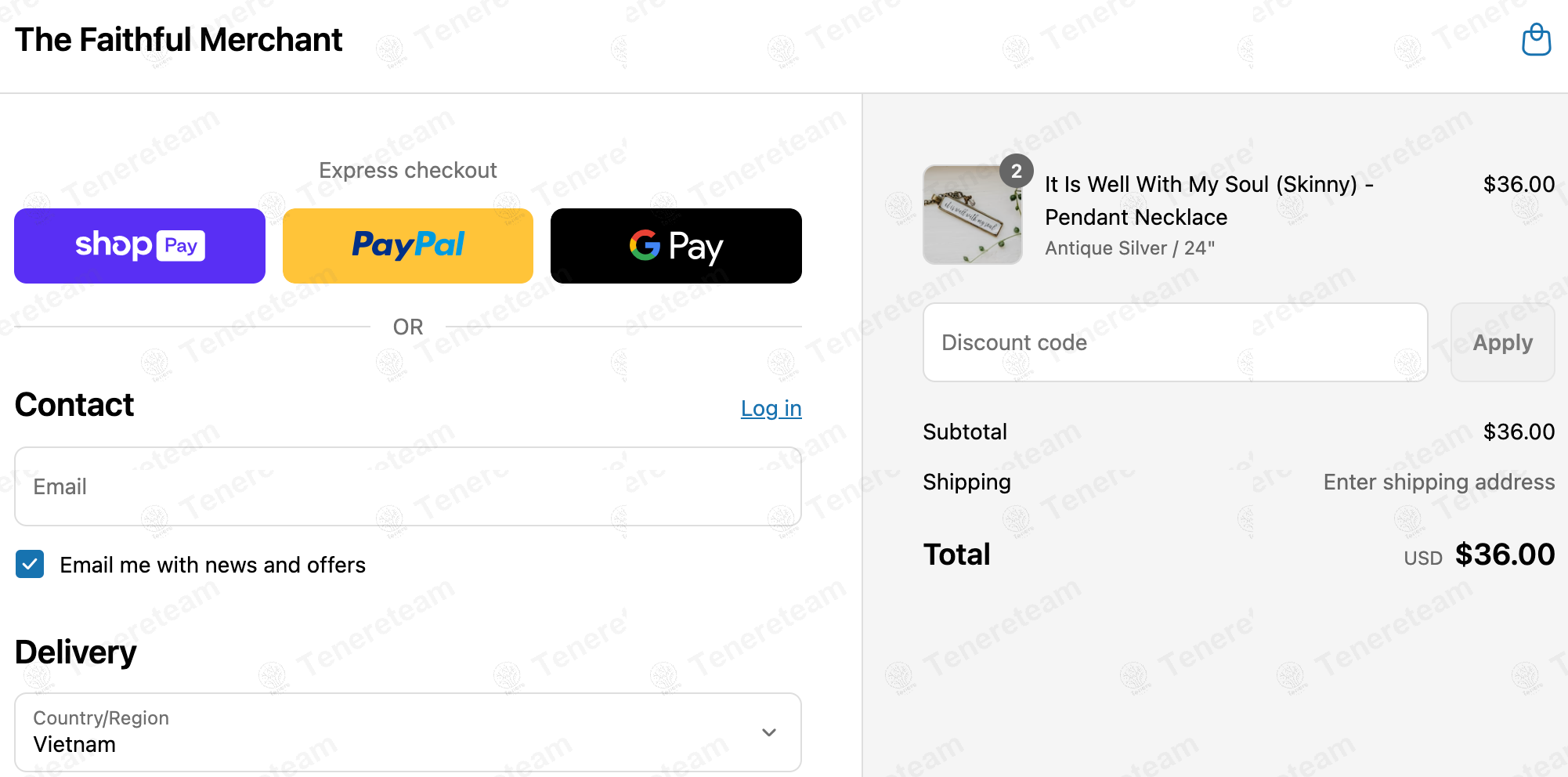 The Faithful Merchant apply coupon code
