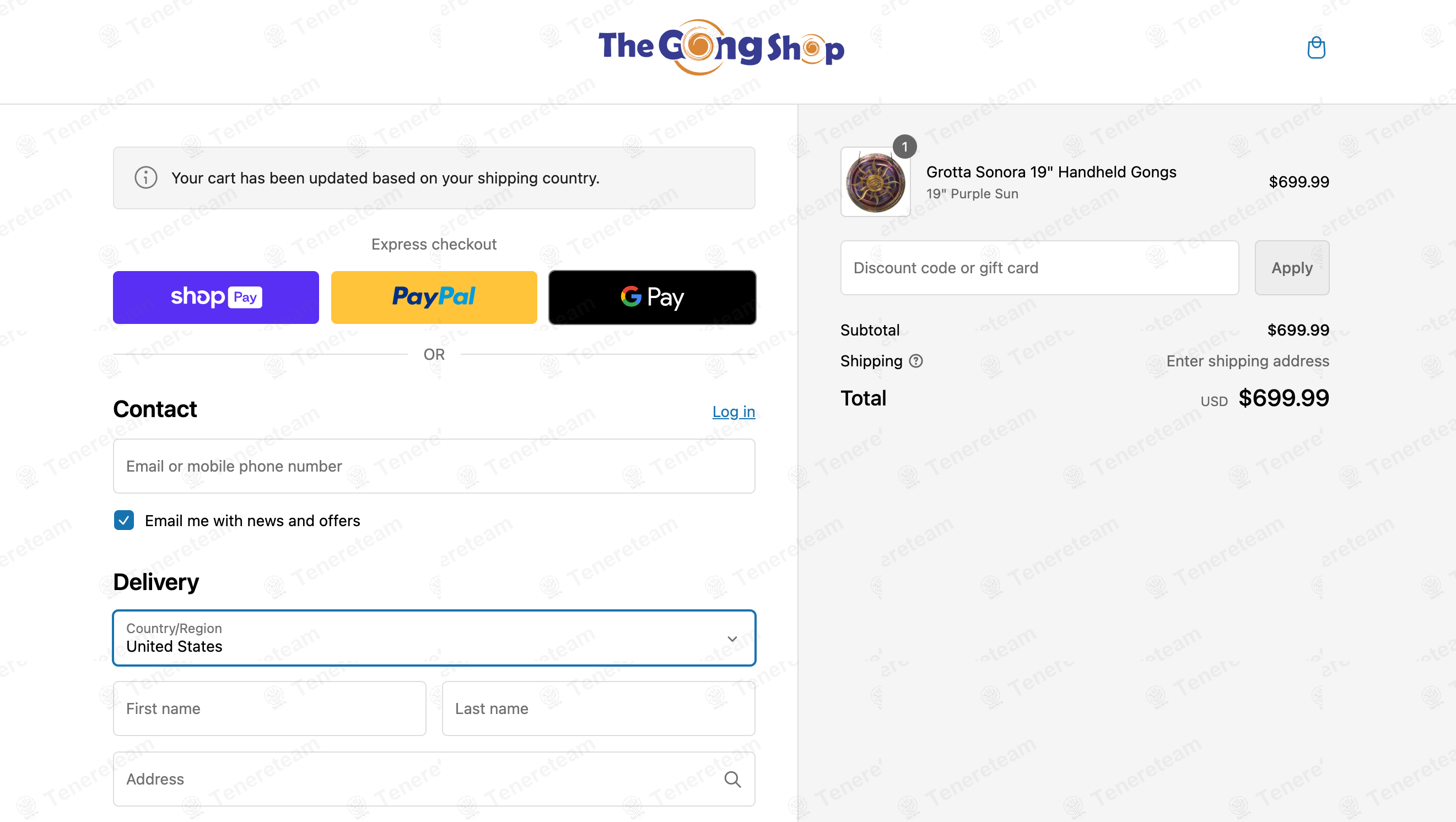 The Gong Shop apply coupon code