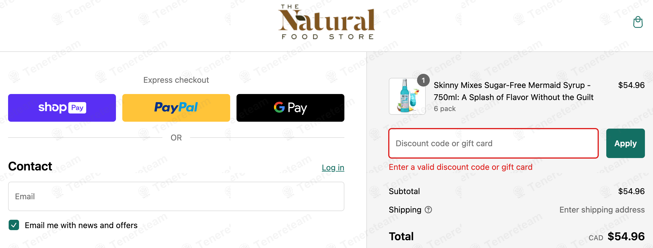 The Natural Food Store CA apply coupon code