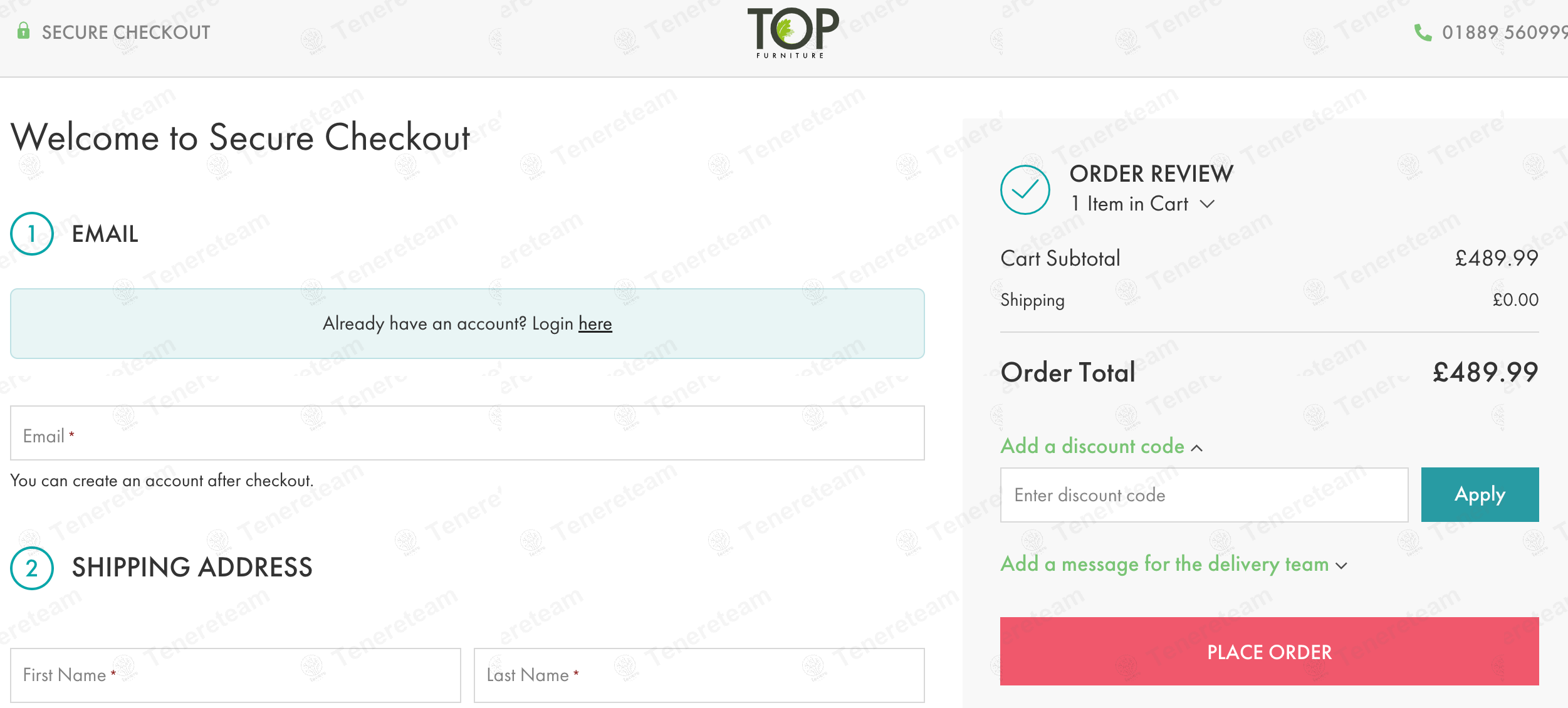 Top Furniture apply coupon code
