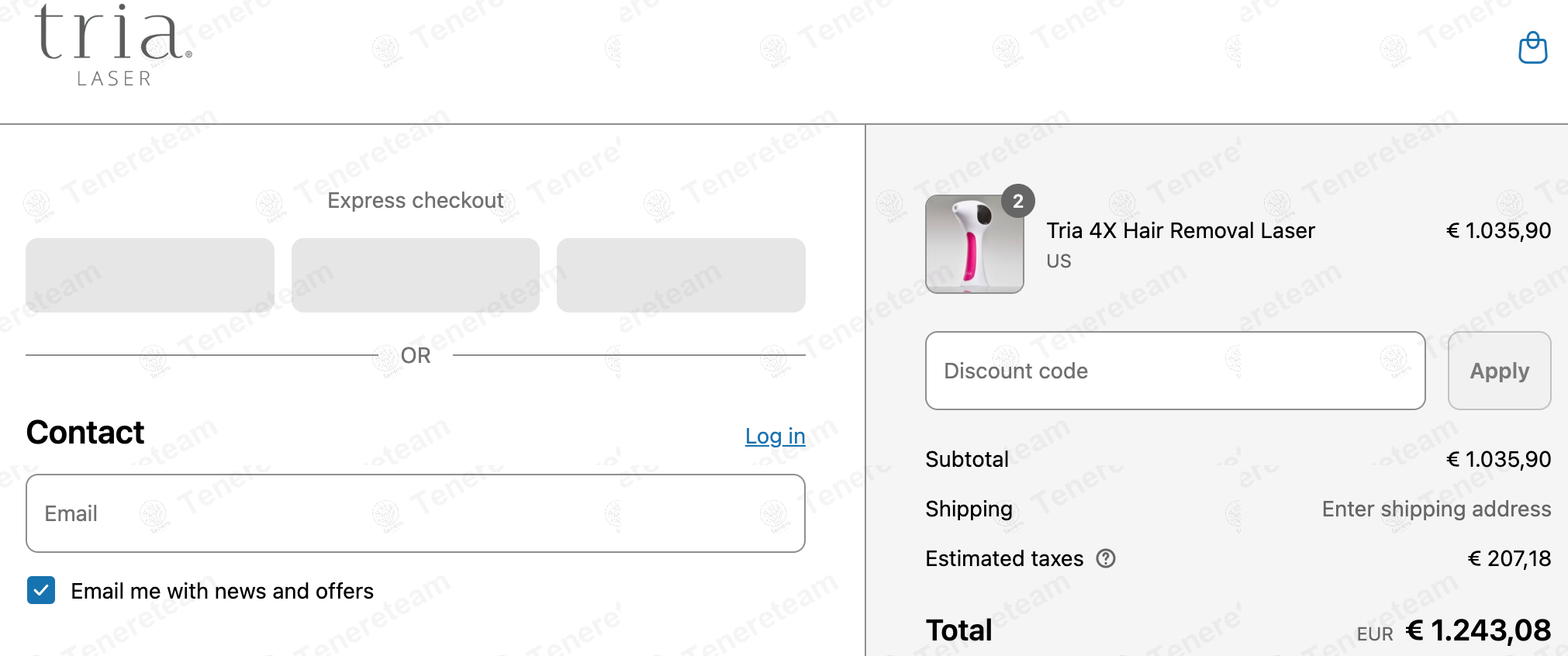 Tria Beauty apply coupon code