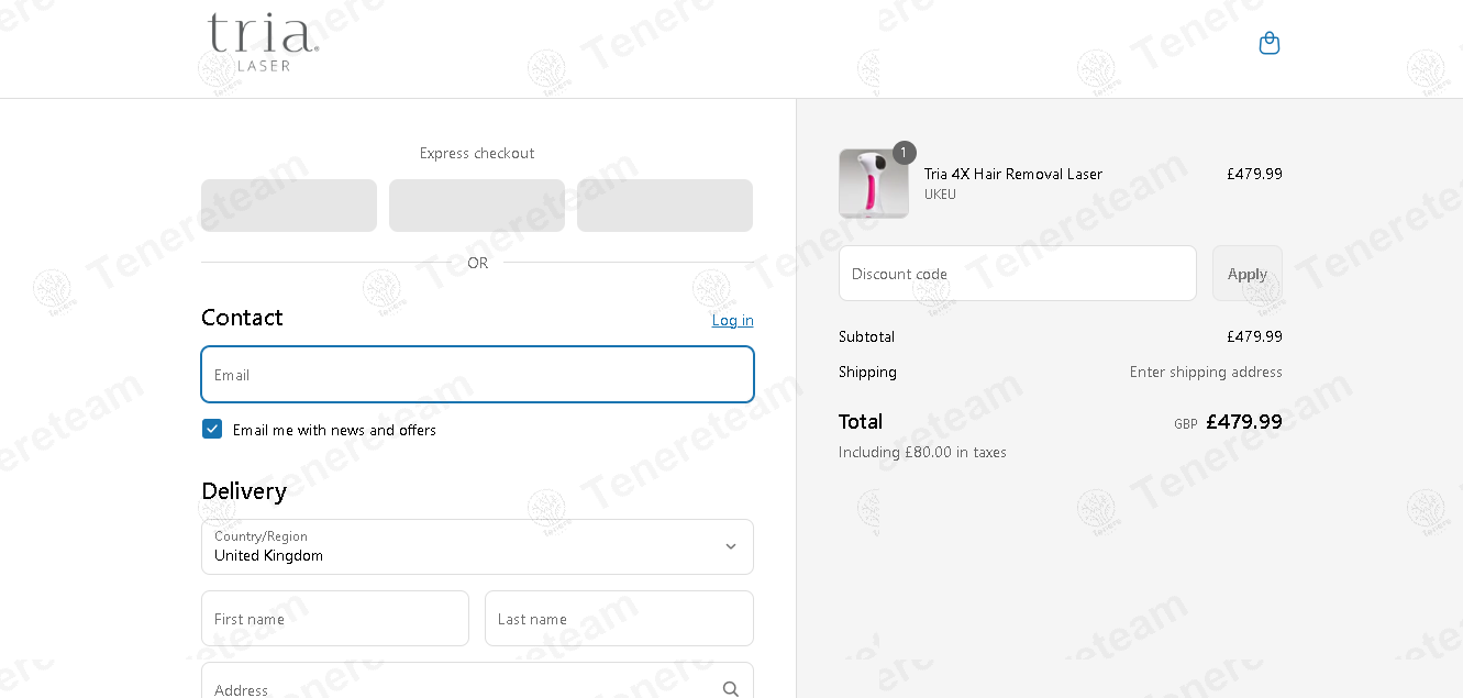 Triabeauty UK apply coupon code