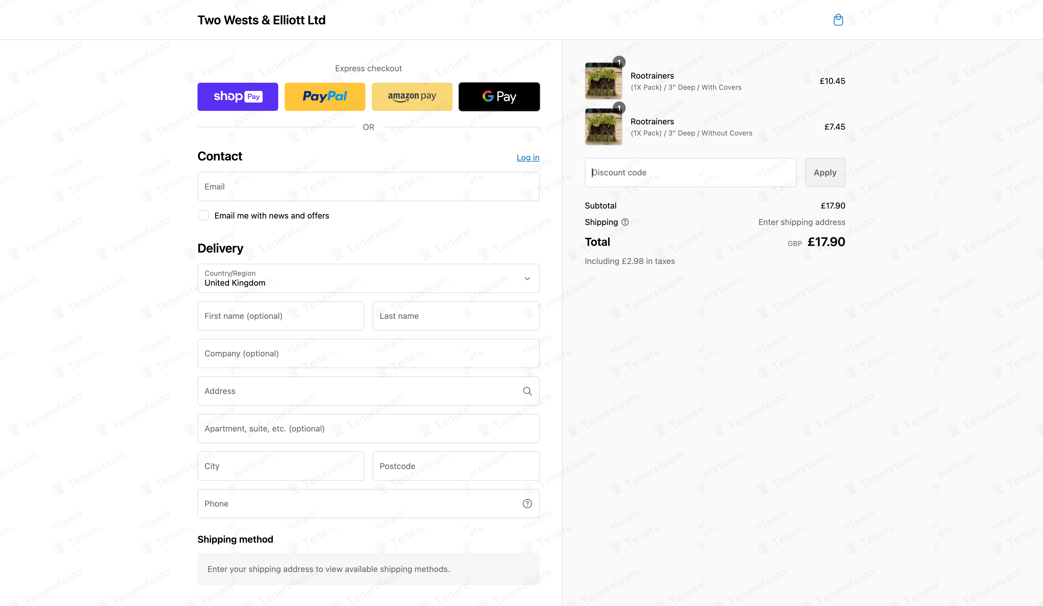 Two Wests apply coupon code