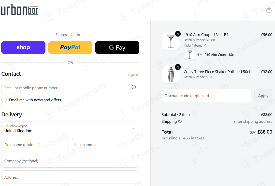 Urbanbar EU apply coupon code