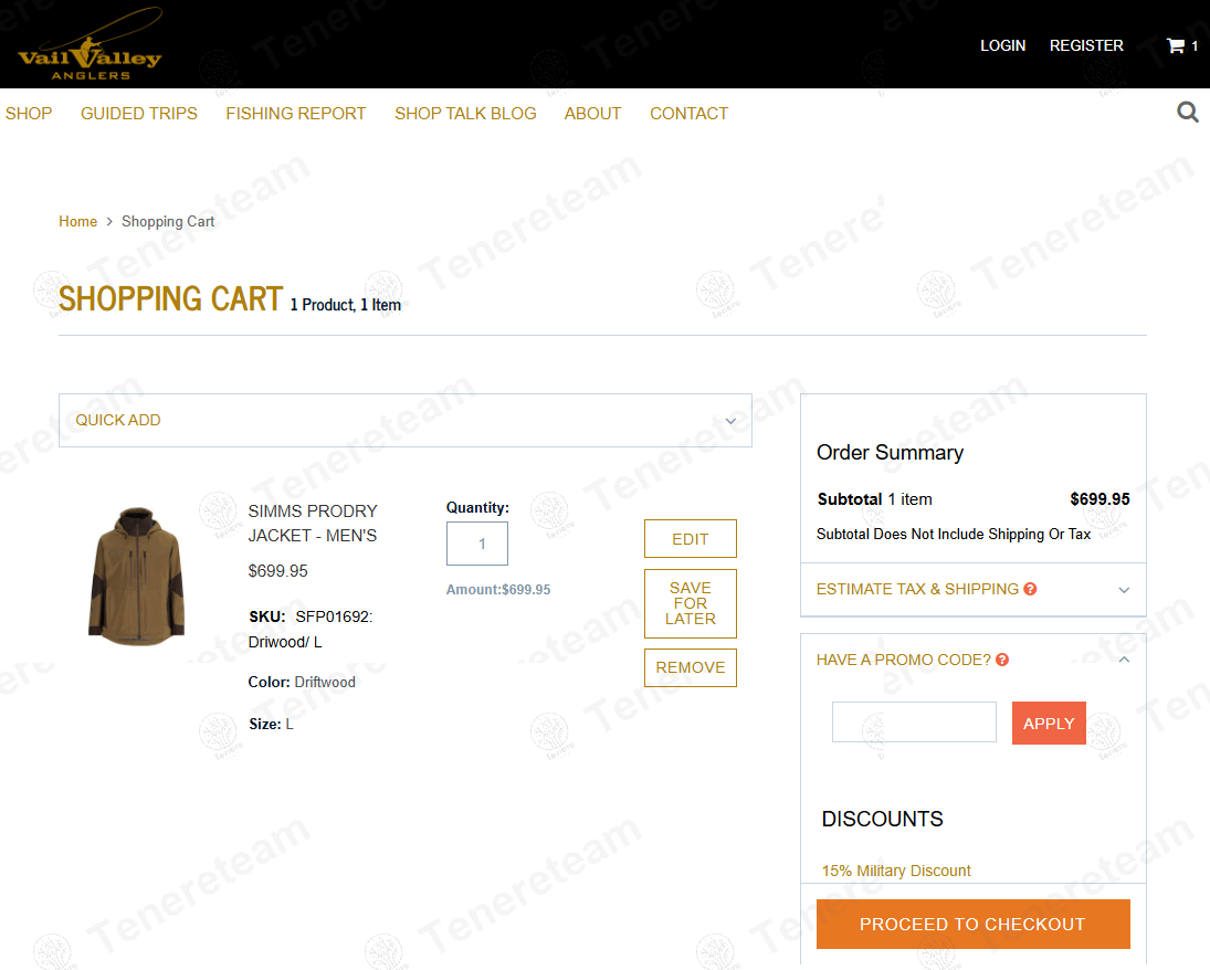 Vail Valley Anglers apply coupon code