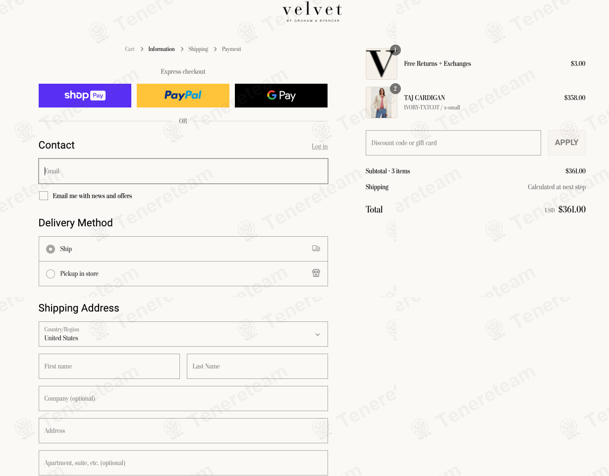 Velvet Tees apply coupon code