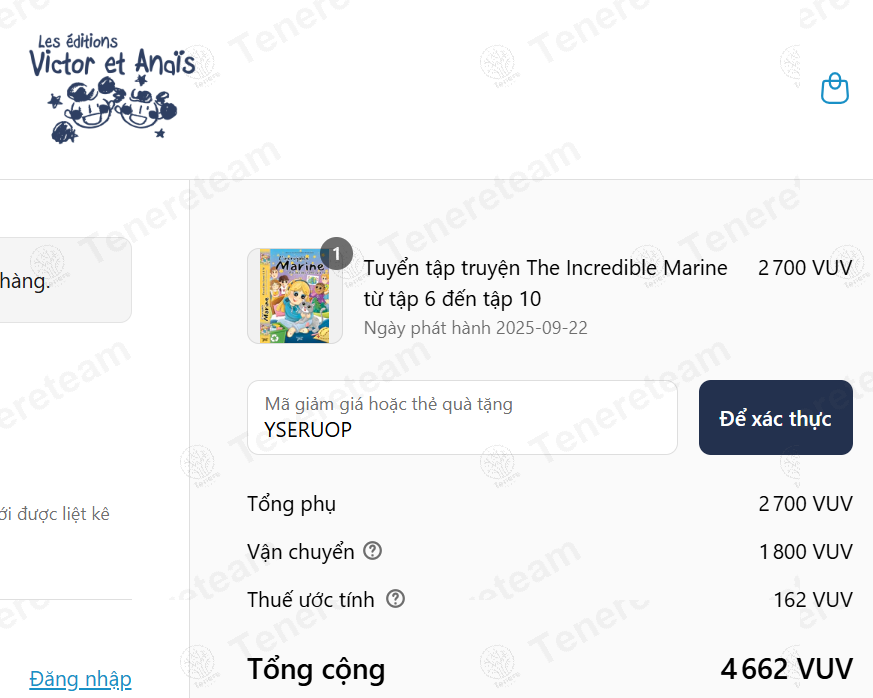 Victor et Anais apply coupon code