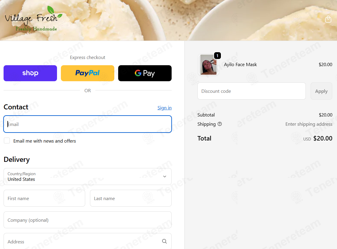Village Fresh apply coupon code
