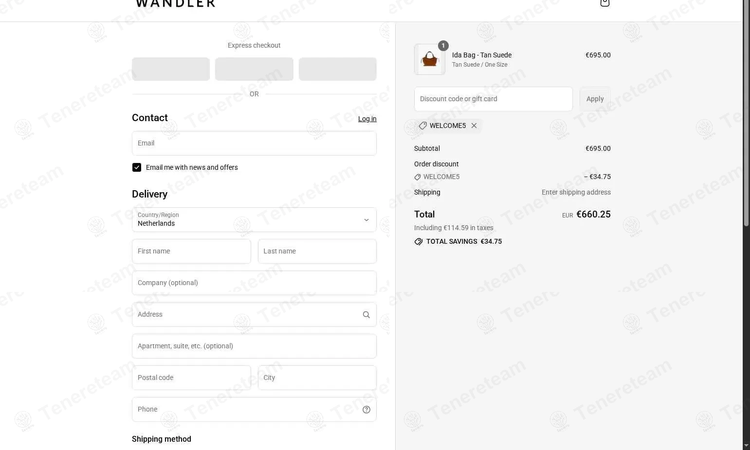 Wandler apply coupon code