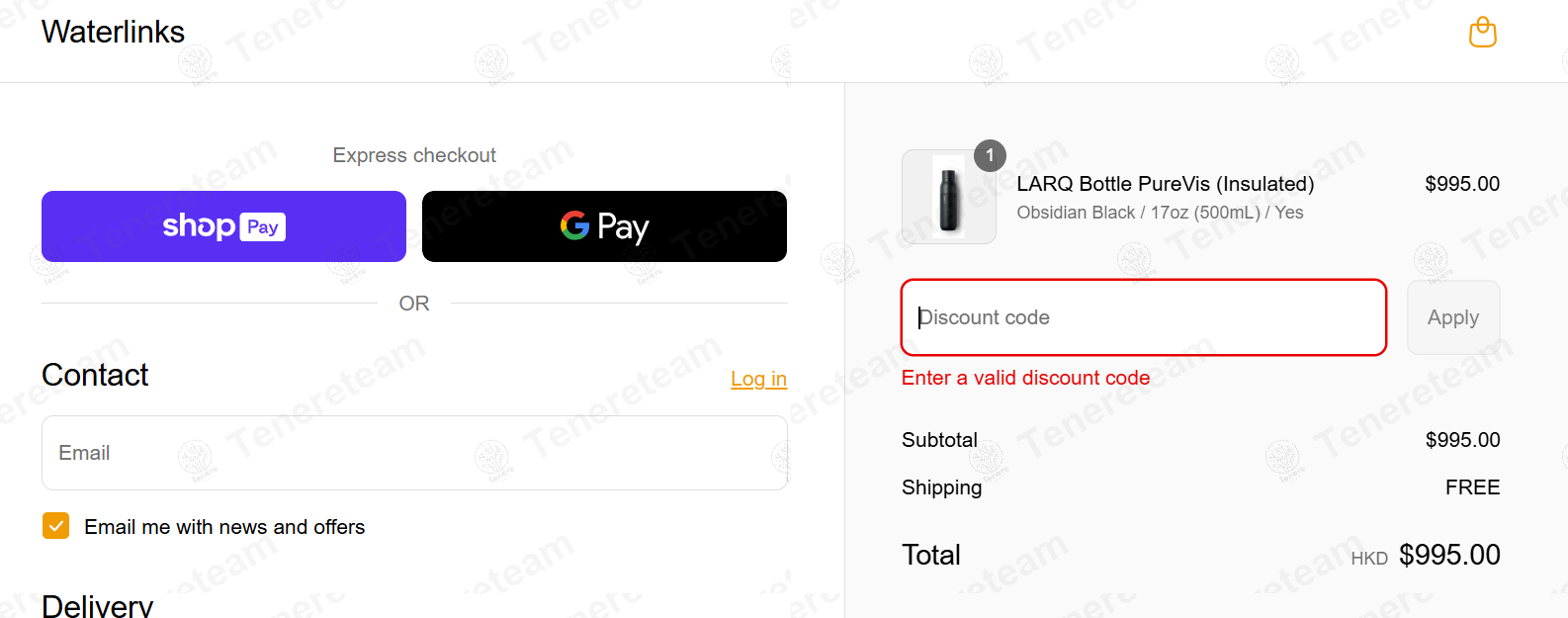 Water Links HK apply coupon code