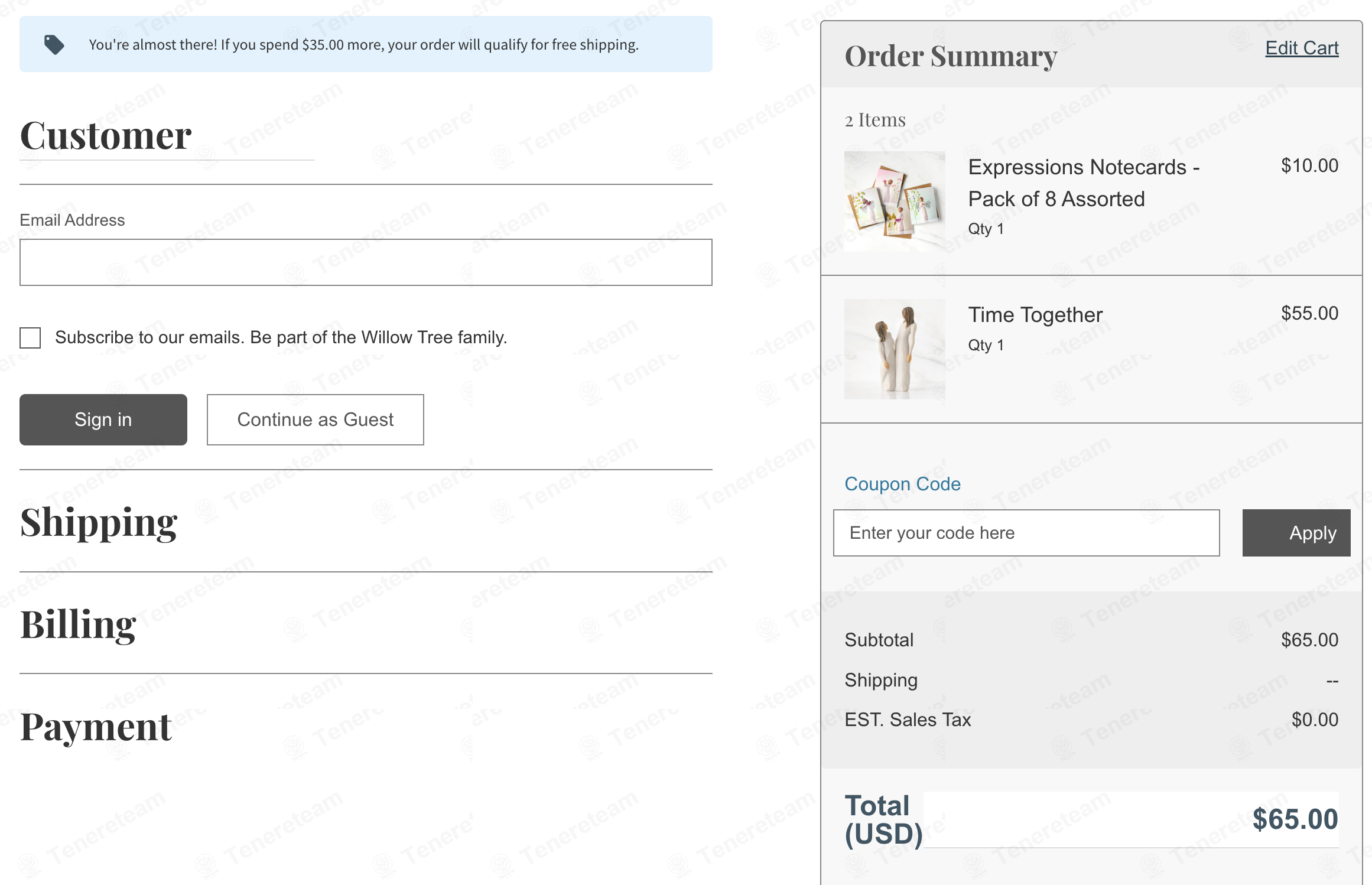Willow Tree apply coupon code