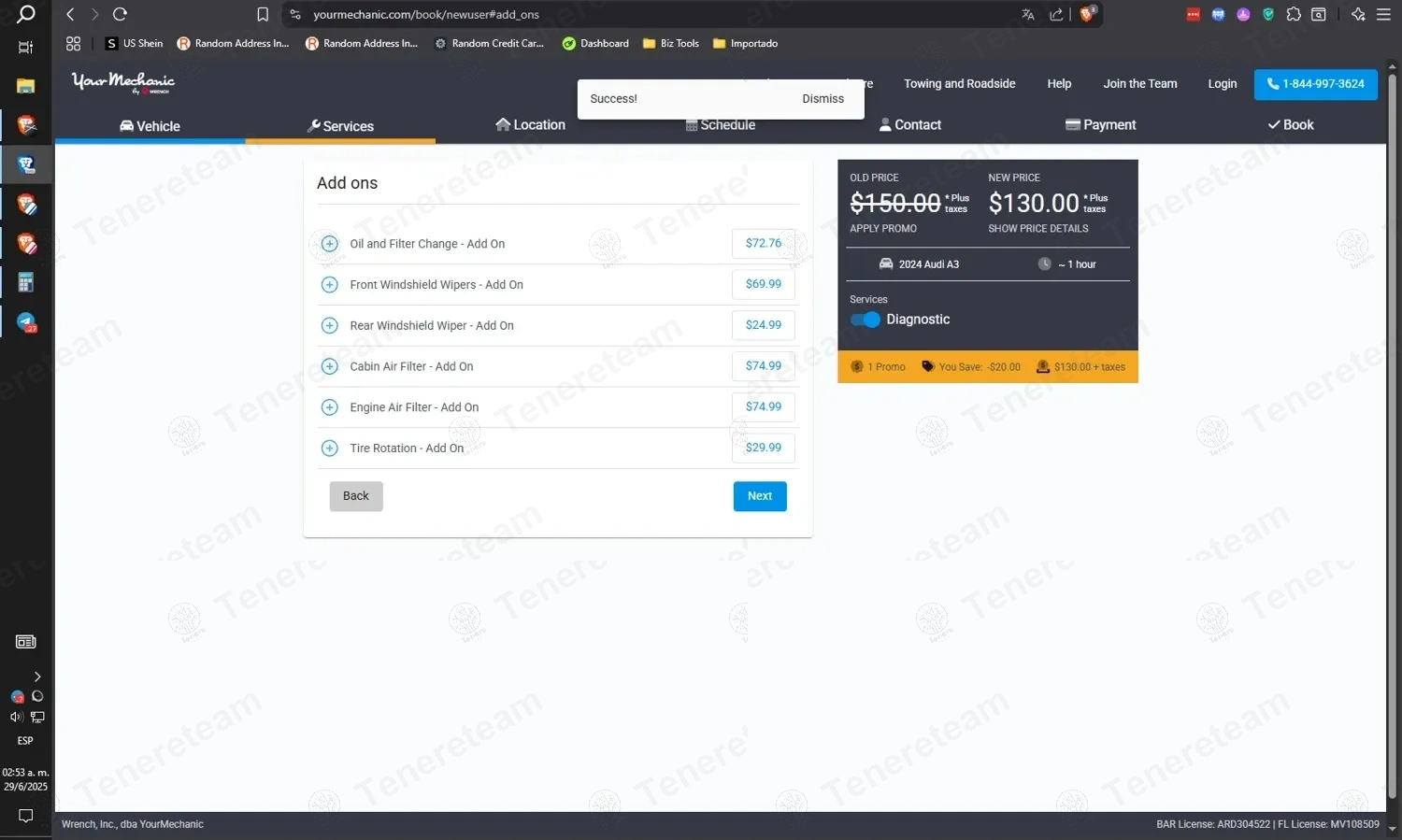 YourMechanic apply coupon code