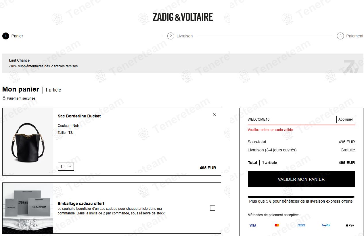Zadig & Voltaire US apply coupon code
