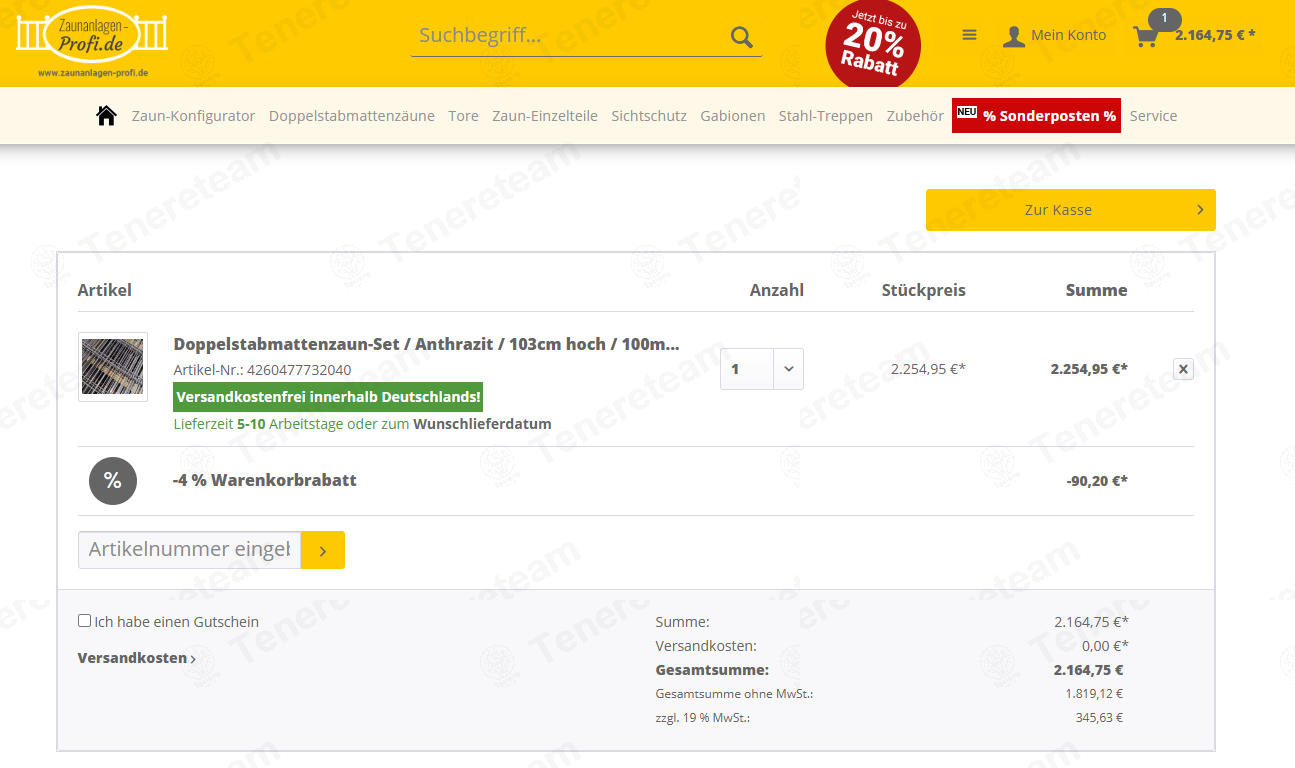 Zaunanlagen Profi DE apply coupon code