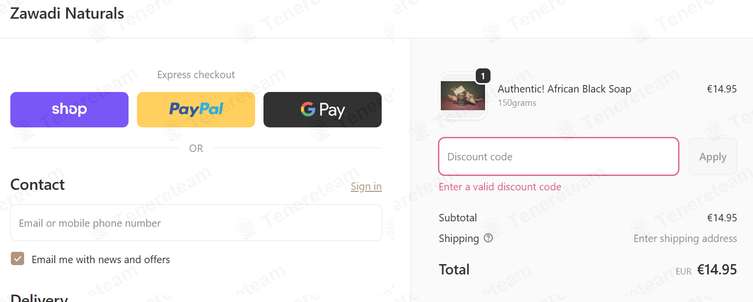 Zawadi Naturals apply coupon code